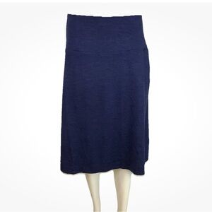 Woolx Sz L Merino Wool Blend A Line Stretchy Pull On Casual Skirt Blue